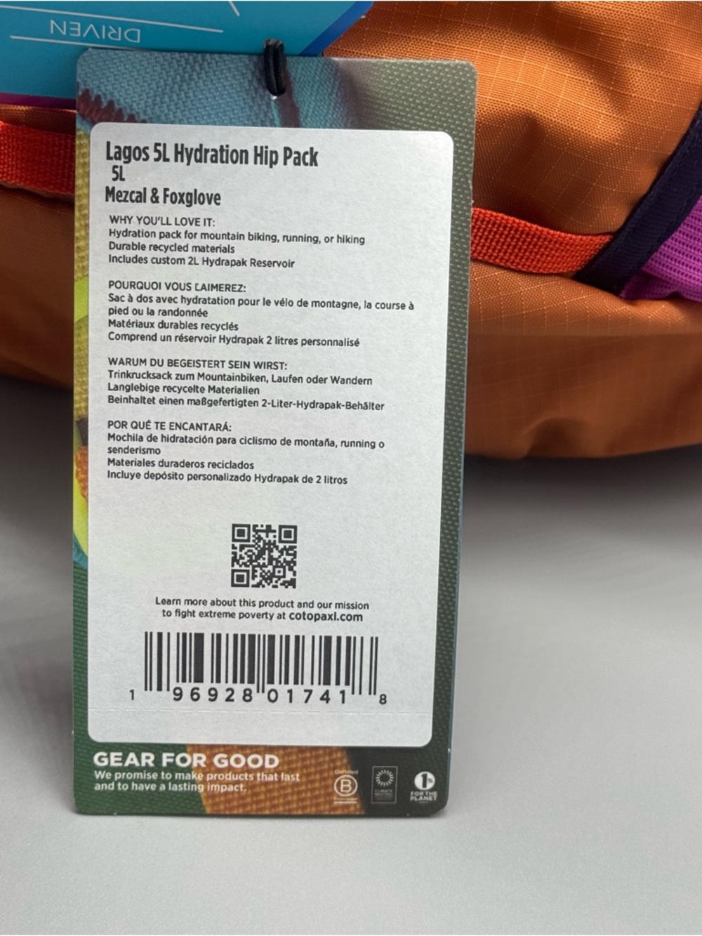 NEW Cotopaxi Lagos 5L Hydration Hip Pack 2L Bladder Mezcal Foxglove Orange Pink - Picture 7 of 14